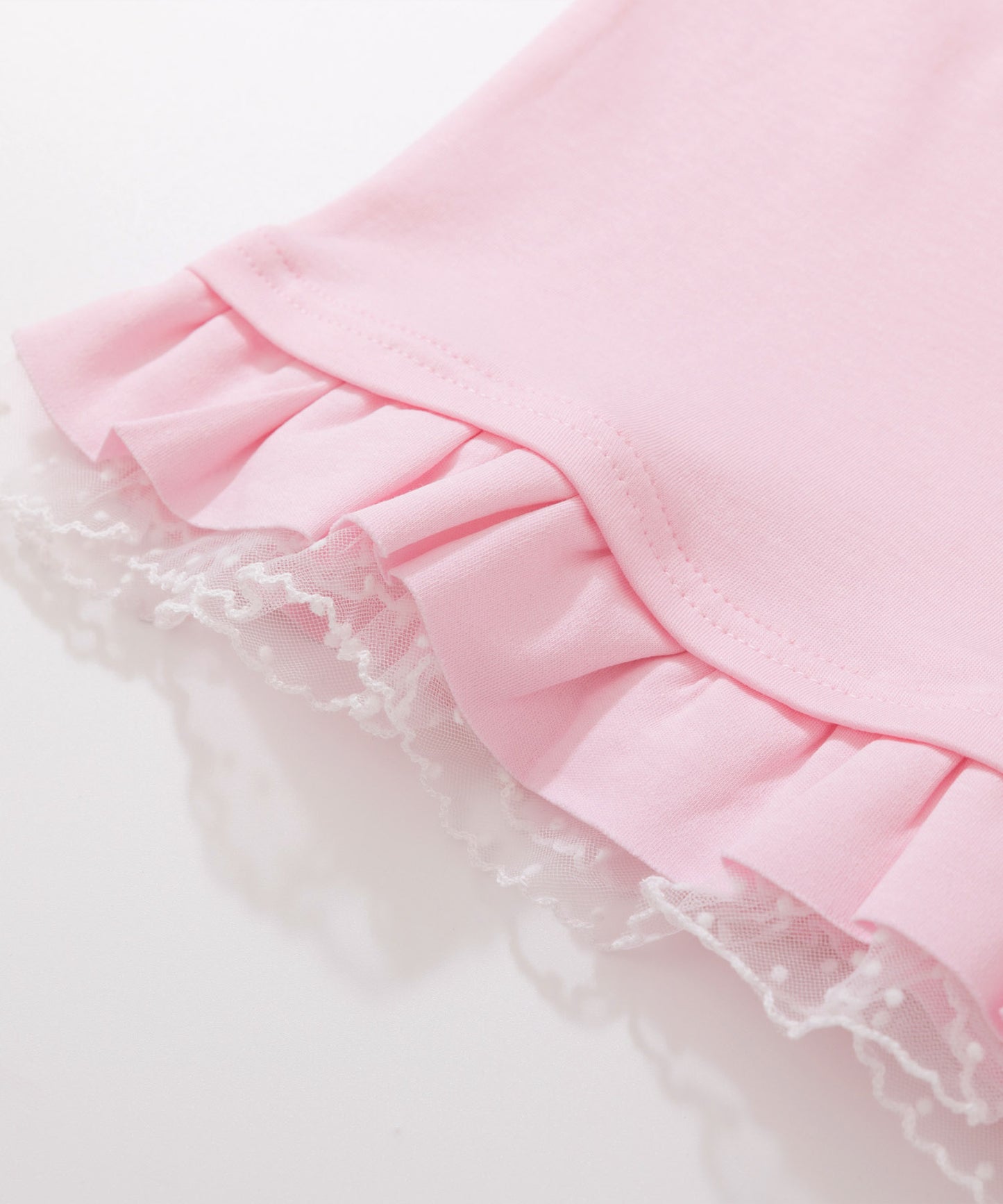 HOOK for girls　立体フリル裾レース半袖トップス (SS)