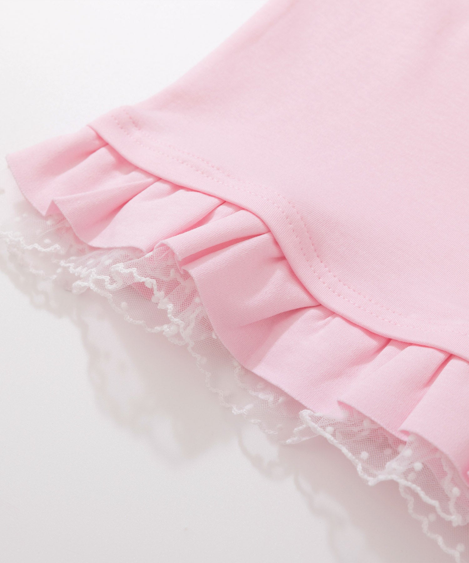 HOOK for girls　立体フリル裾レース半袖トップス (SS)