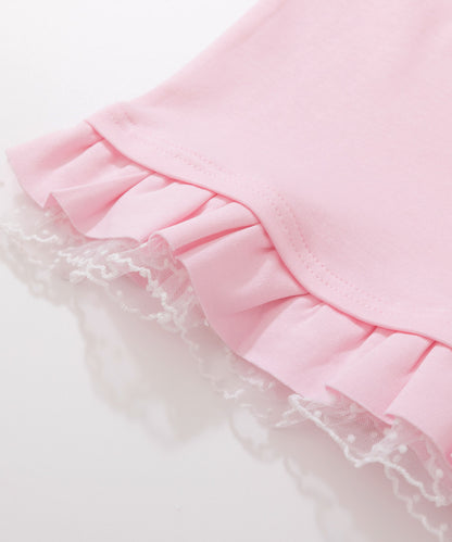HOOK for girls　立体フリル裾レース半袖トップス (SS)