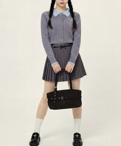 HOOK for girls　刺繍ワンポイント フレンチガーリーカーディガン