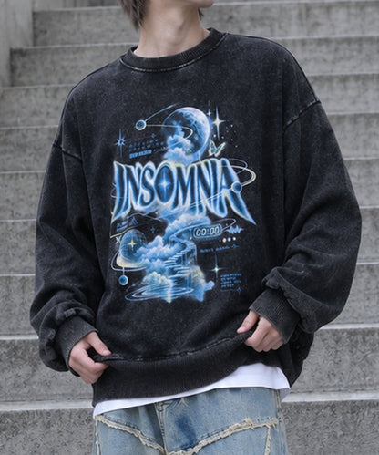 HOOK -original- INSOMINIA アソートスペースグラフィックオーバーサイズスウェット