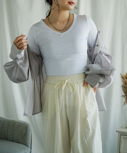 裏起毛・裏ボアヒートカットソー