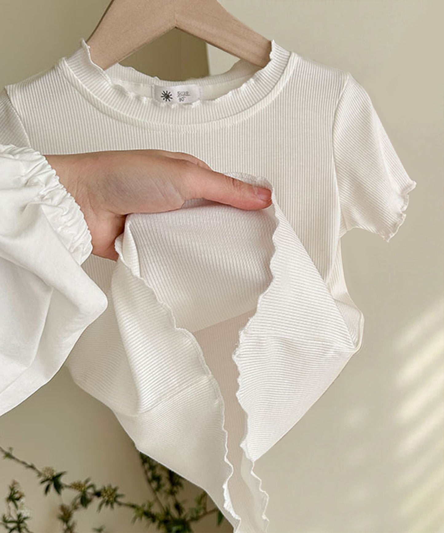 【aimoha-KIDS-】Mellow Sleeve Ribbed Cut and Sew