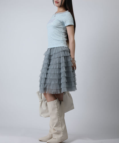 HOOK for girls ドットストーンロゴ × オフショルダー コンパクトストリートT (SS)