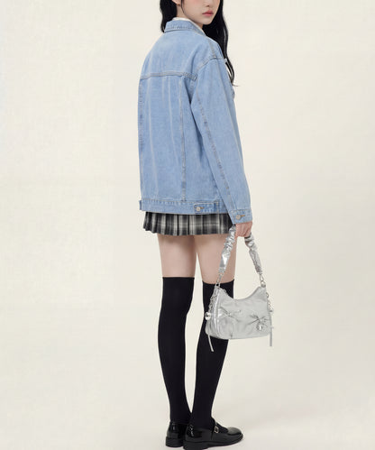 HOOK for girls　リボンオーバーサイズデニムジャケット