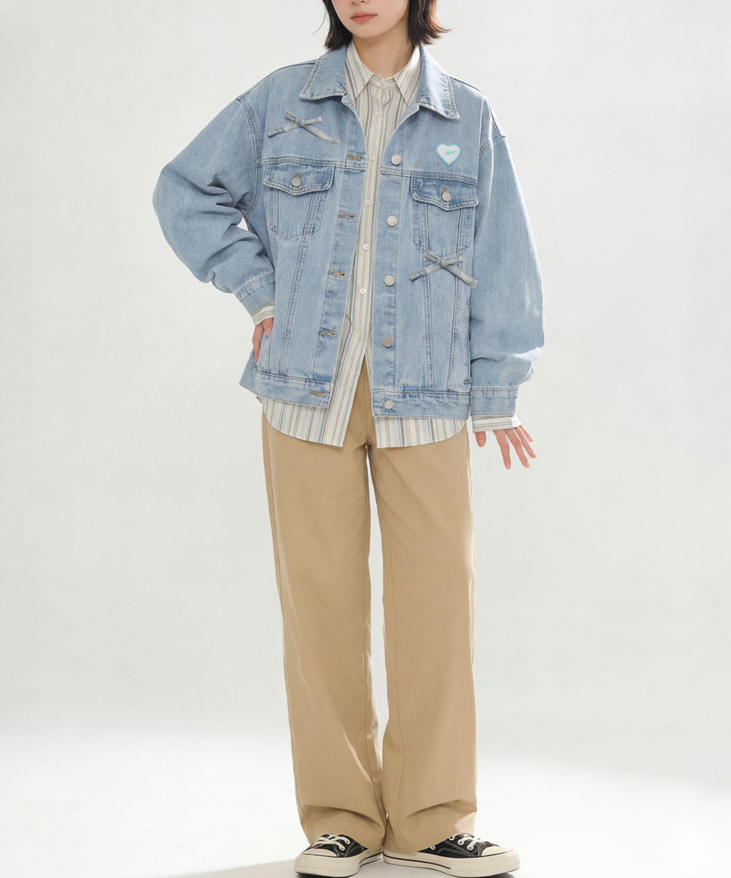 HOOK for girls　リボンオーバーサイズデニムジャケット