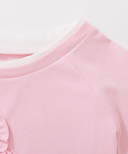 HOOK for girls　立体フリル裾レース半袖トップス (SS)