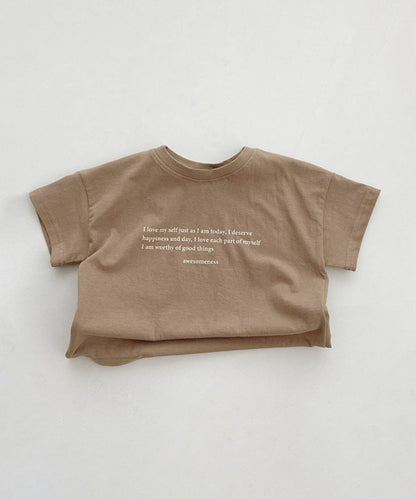 【aimoha-KIDS-】ロゴプリントコットンTシャツ (SS)