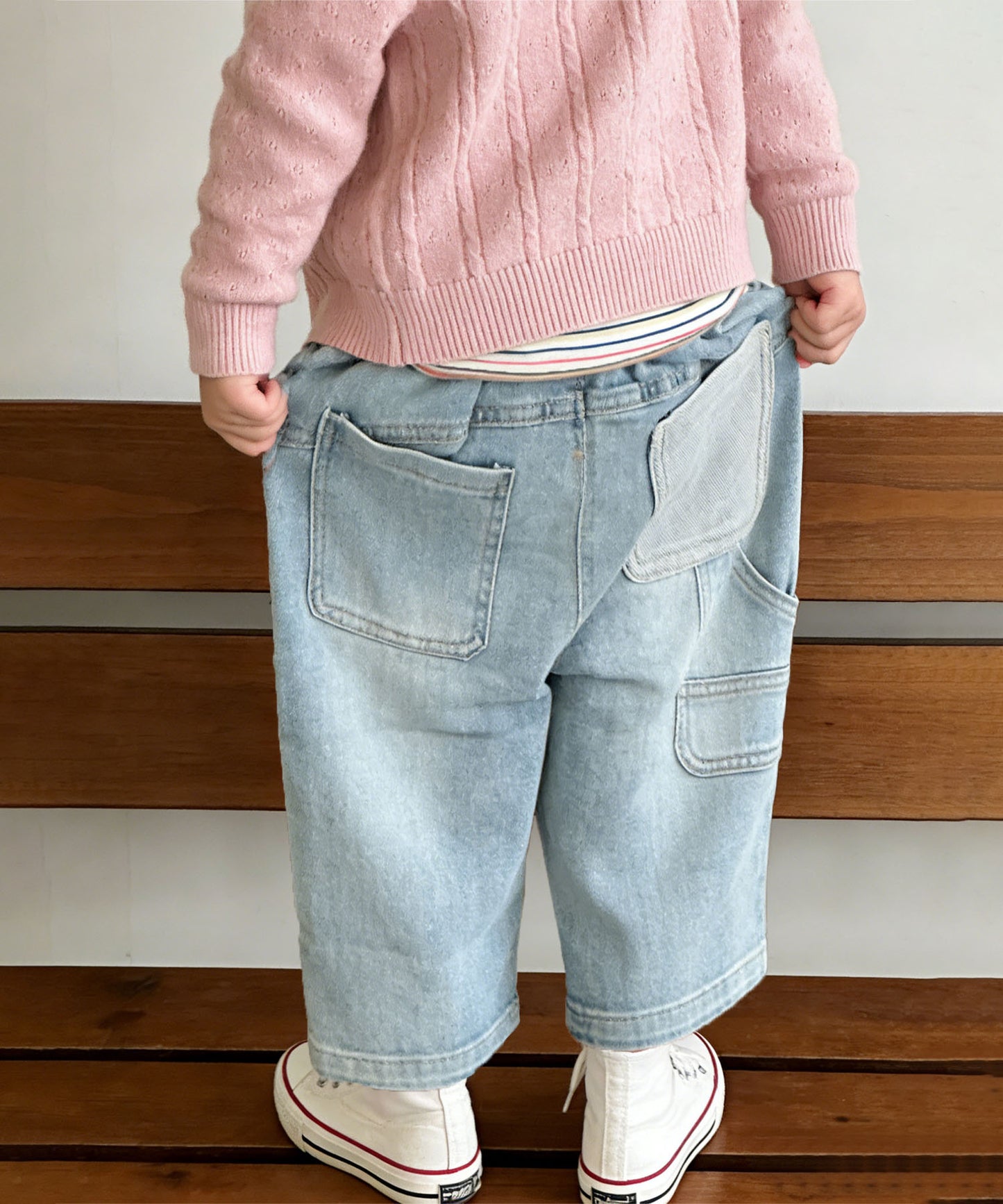 【aimoha-KIDS-】キッズ　バルーンデニムパンツ