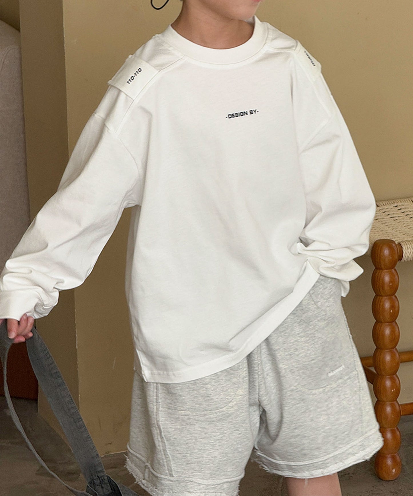 【aimoha-KIDS-】ロングスリーブデザインTシャツ