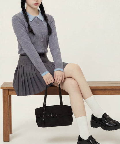 HOOK for girls　刺繍ワンポイント フレンチガーリーカーディガン