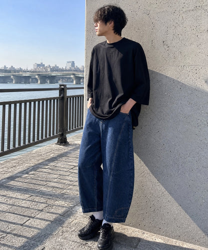 HOOK 逆さデザインバルーンジーンズ（9分丈）