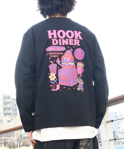 HOOK -original-　フードキャラクター グラフィックプリント ロングスリーブTシャツ