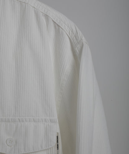 【aimoha MEN】SLIM FIT MARINE FLIP POCKET SHIRT デニムシャツ