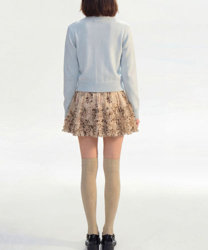 HOOK for girls　配色ストライプ襟付きカーディガン