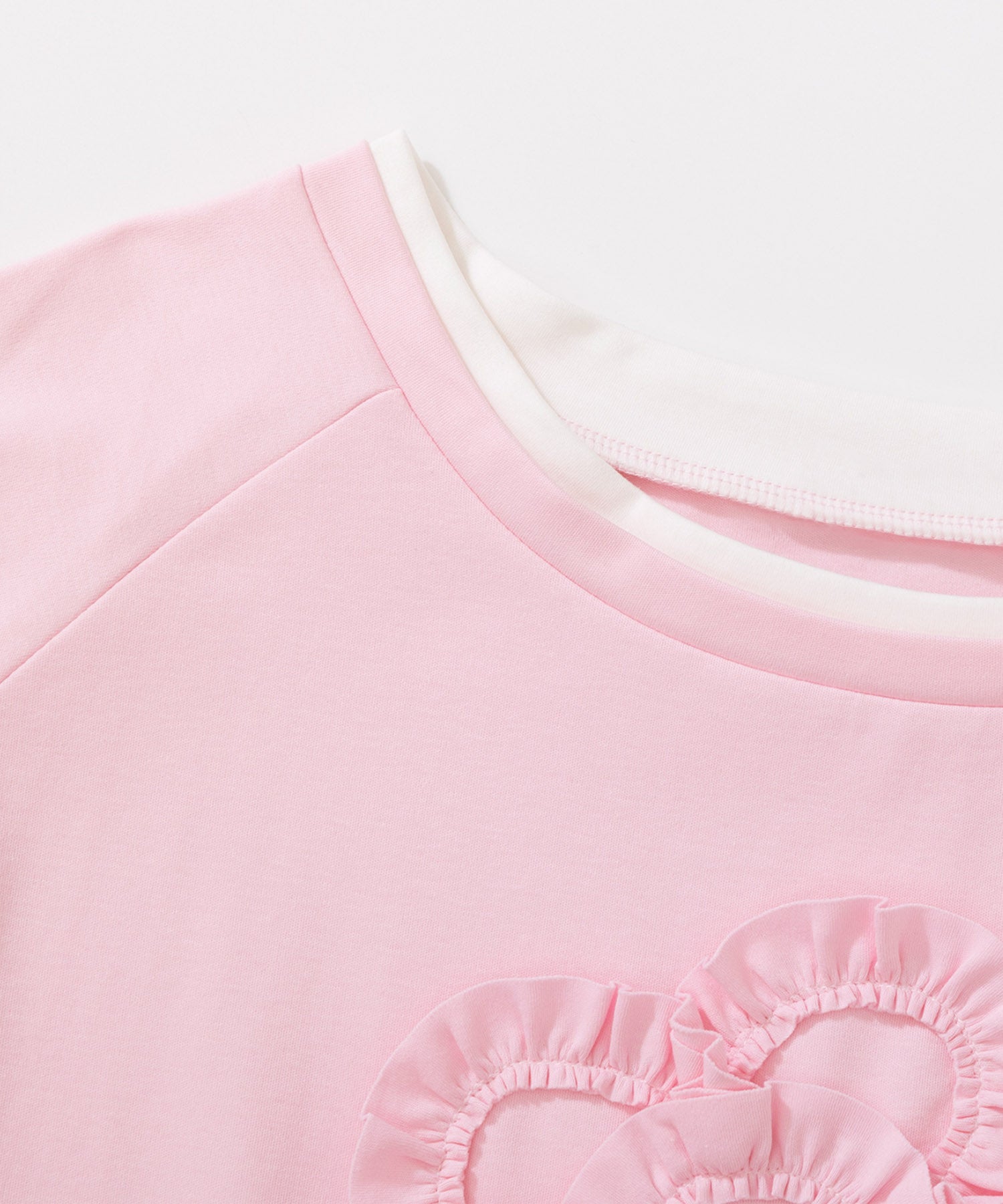HOOK for girls　立体フリル裾レース半袖トップス (SS)