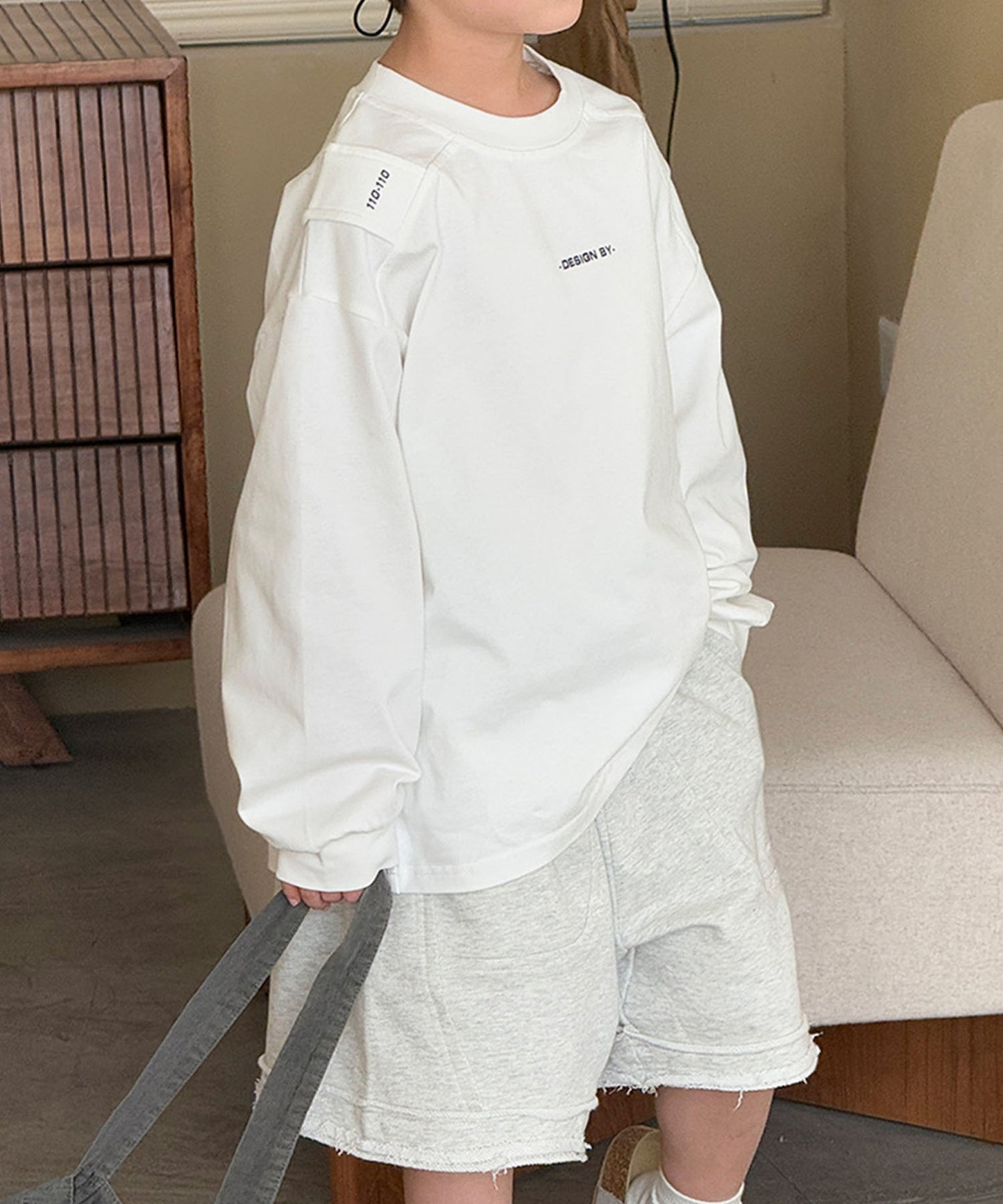 【aimoha-KIDS-】ロングスリーブデザインTシャツ
