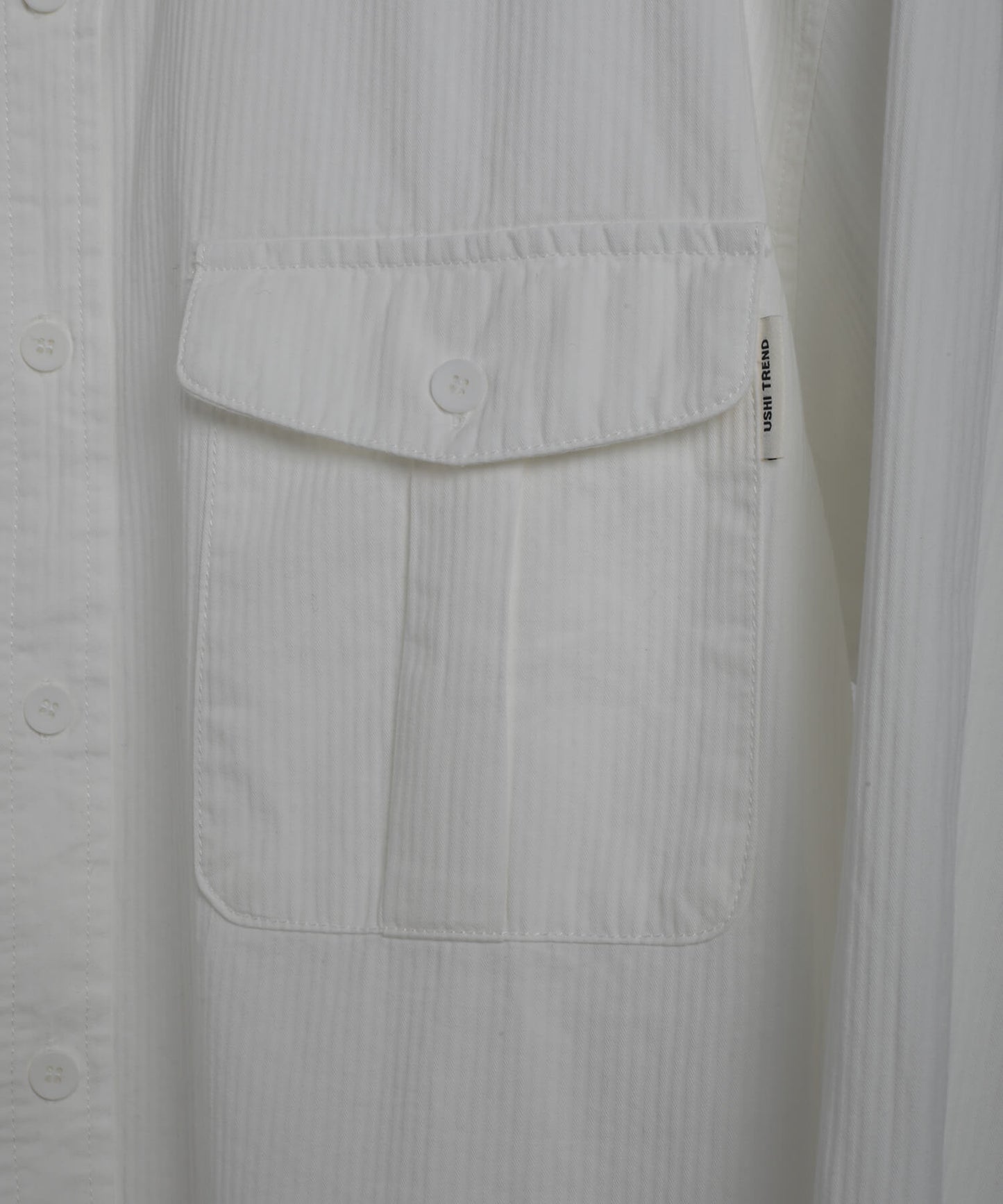 【aimoha MEN】SLIM FIT MARINE FLIP POCKET SHIRT デニムシャツ