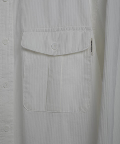 【aimoha MEN】SLIM FIT MARINE FLIP POCKET SHIRT デニムシャツ