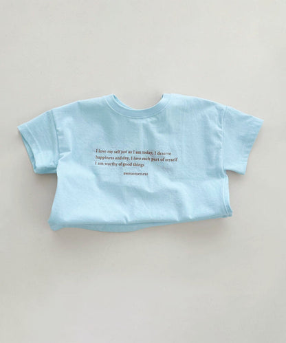 【aimoha-KIDS-】ロゴプリントコットンTシャツ (SS)