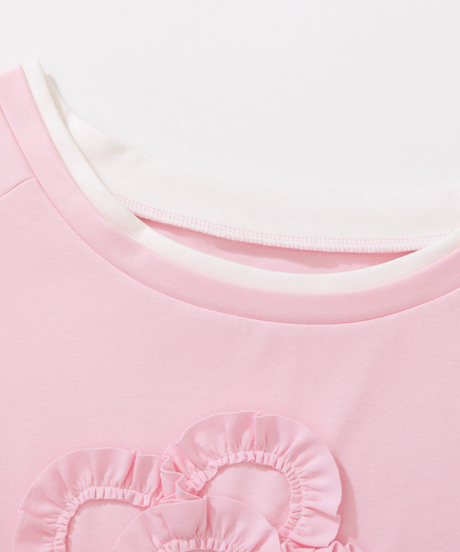 HOOK for girls　立体フリル裾レース半袖トップス (SS)