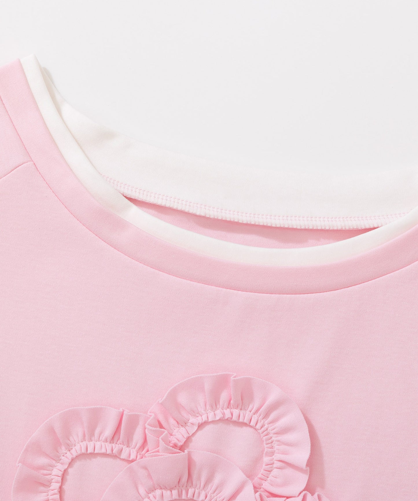 HOOK for girls　立体フリル裾レース半袖トップス (SS)