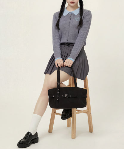 HOOK for girls　刺繍ワンポイント フレンチガーリーカーディガン