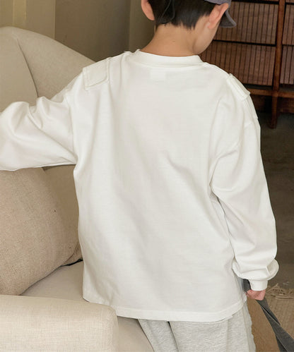 【aimoha-KIDS-】ロングスリーブデザインTシャツ