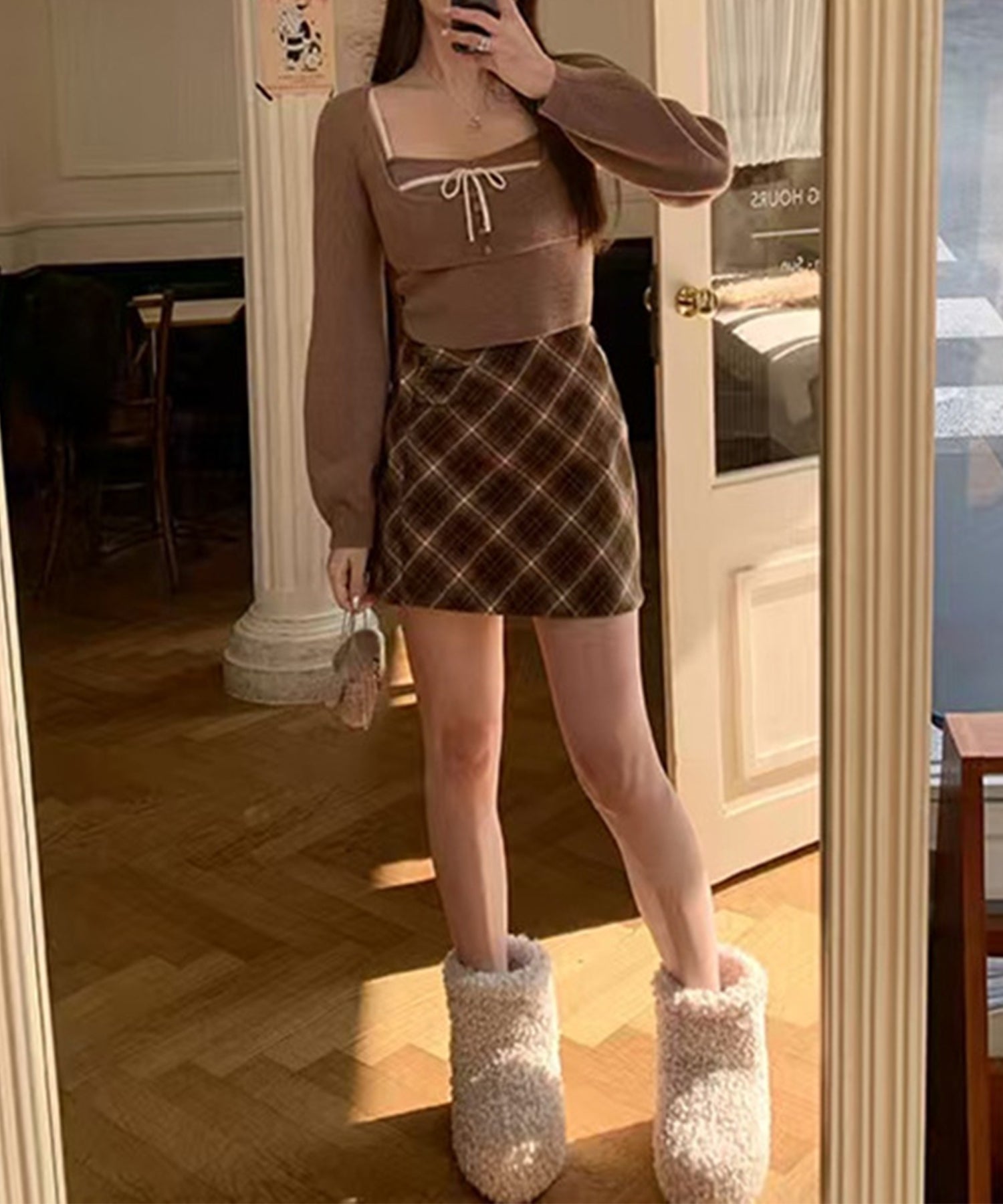 【Jasmine】 アンサンブル リボンキャミソール+ニットトップス