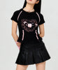 HOOK for girls　リボン×プリント レースTシャツ