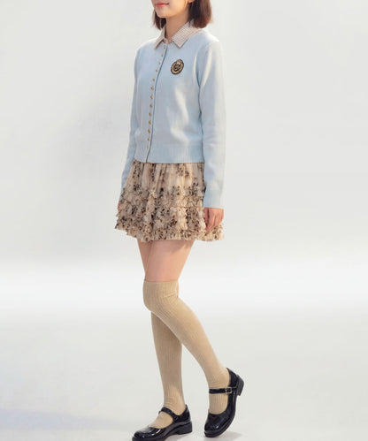 HOOK for girls　配色ストライプ襟付きカーディガン