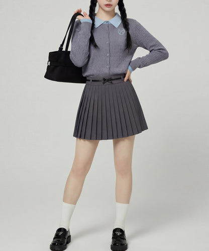 HOOK for girls　刺繍ワンポイント フレンチガーリーカーディガン