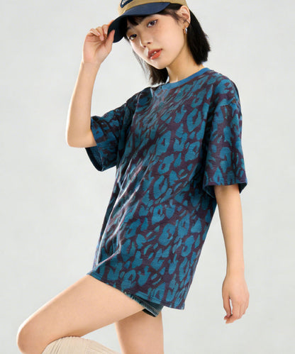 HOOK for girls　レオパード総柄 半袖Tシャツ / アニマル柄 ビッグシルエット カジュアル