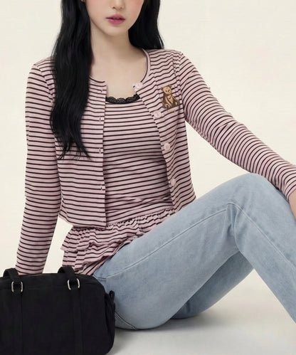 HOOK　for girls -original-　ペプラムワンポイントベア アンサンブル