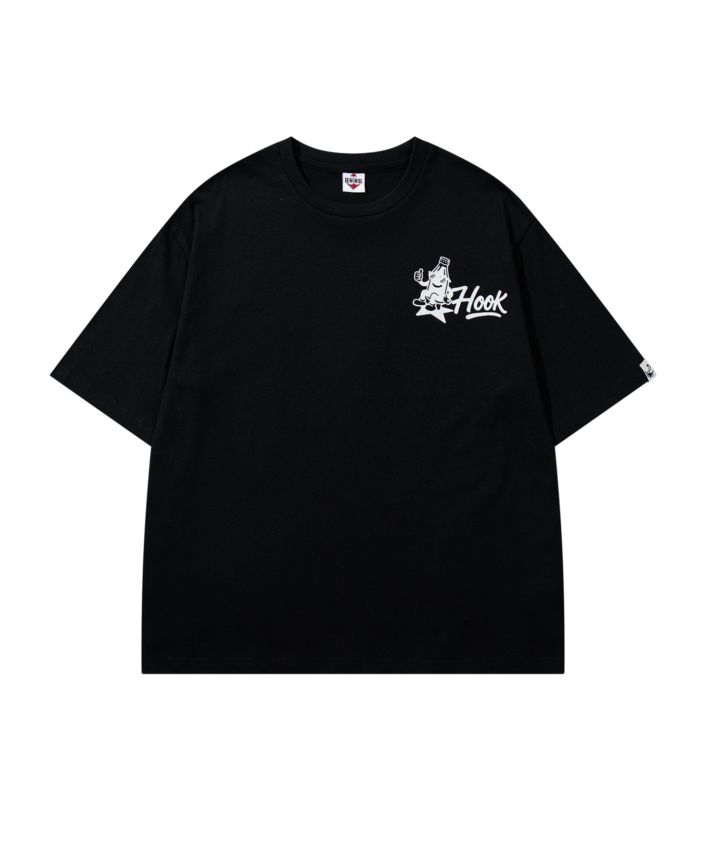 HOOK -original-　フードモチーフ アメリカンカートゥーンプリント ビッグTシャツ