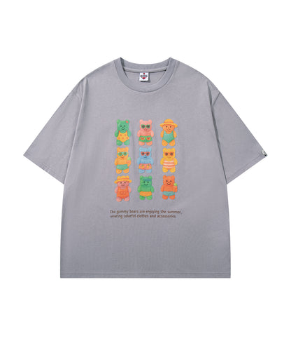 HOOK -original-　ベアグミプリント ビッグシルエットTシャツ