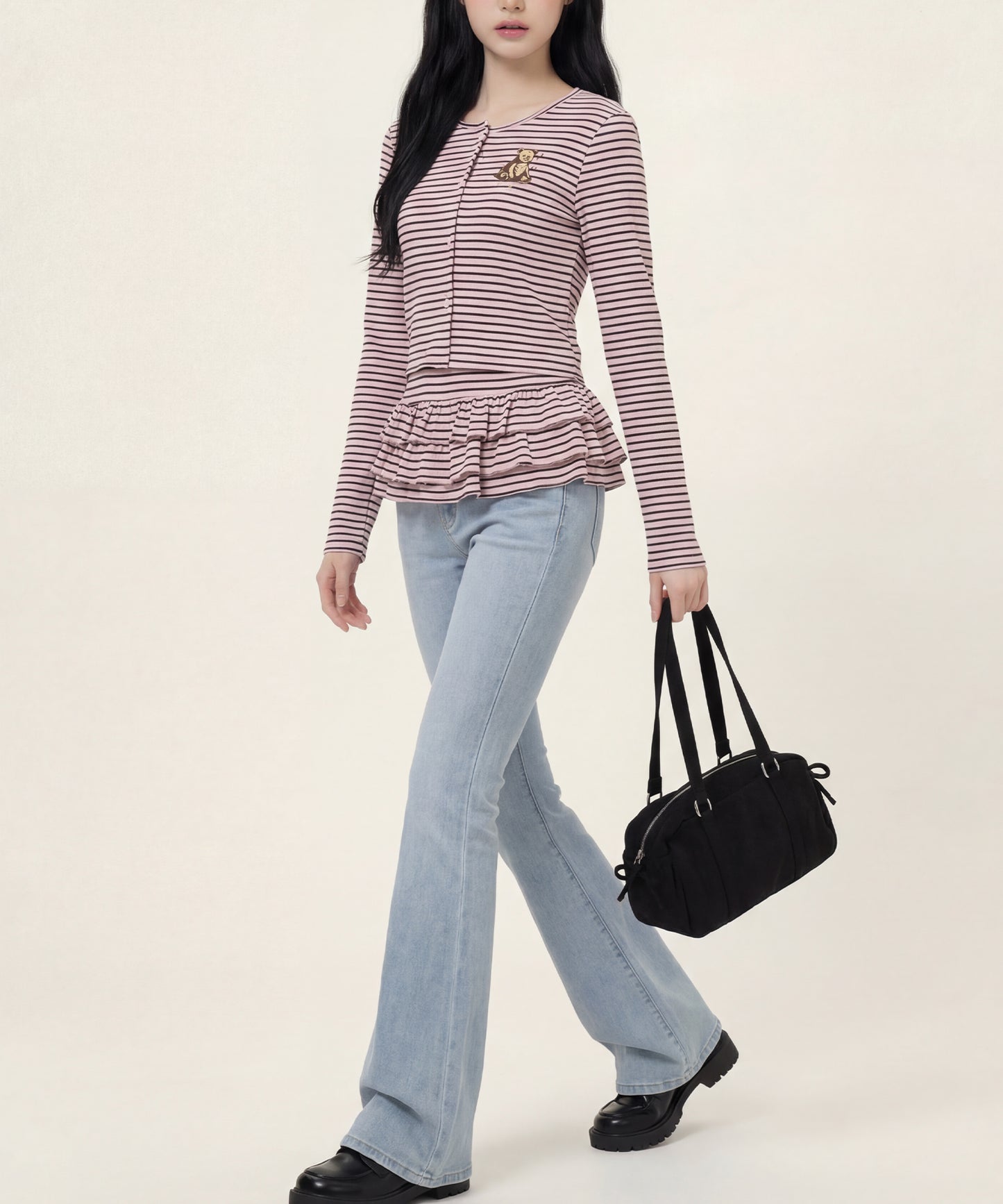 HOOK　for girls -original-　ペプラムワンポイントベア アンサンブル