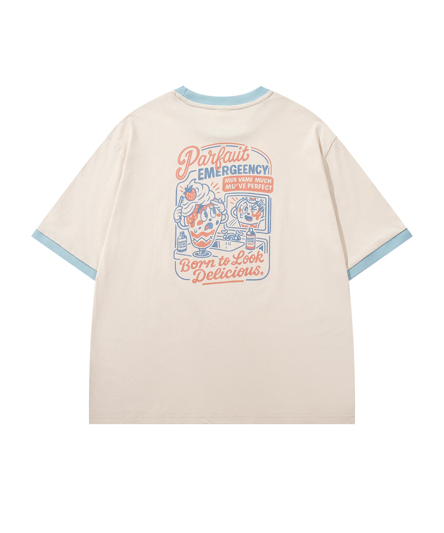 HOOK -original-　フードモチーフ アメリカンカートゥーンプリント ビッグTシャツ