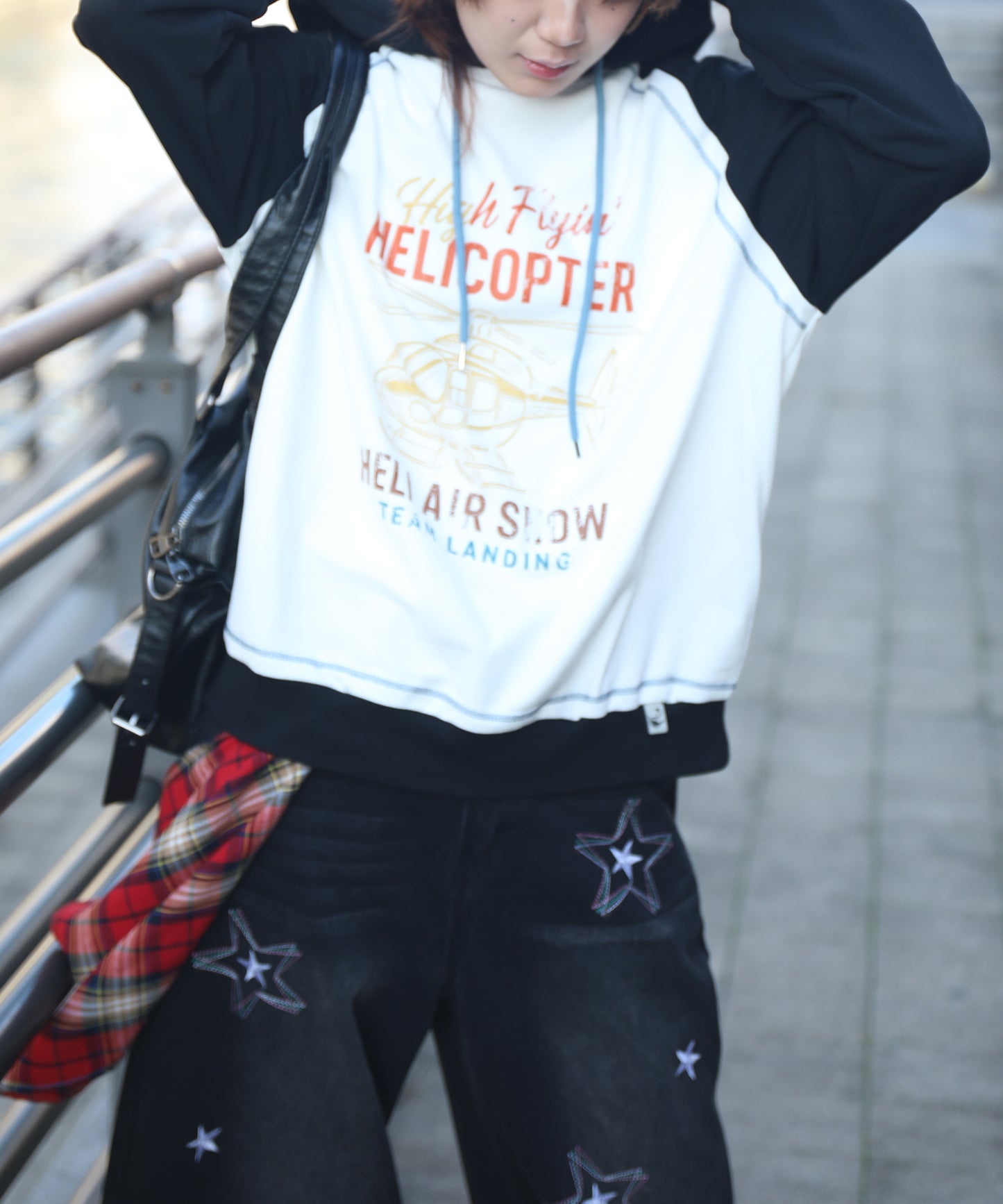 HOOK -original-　ヘリコプタープリントラグランスリーブパーカー