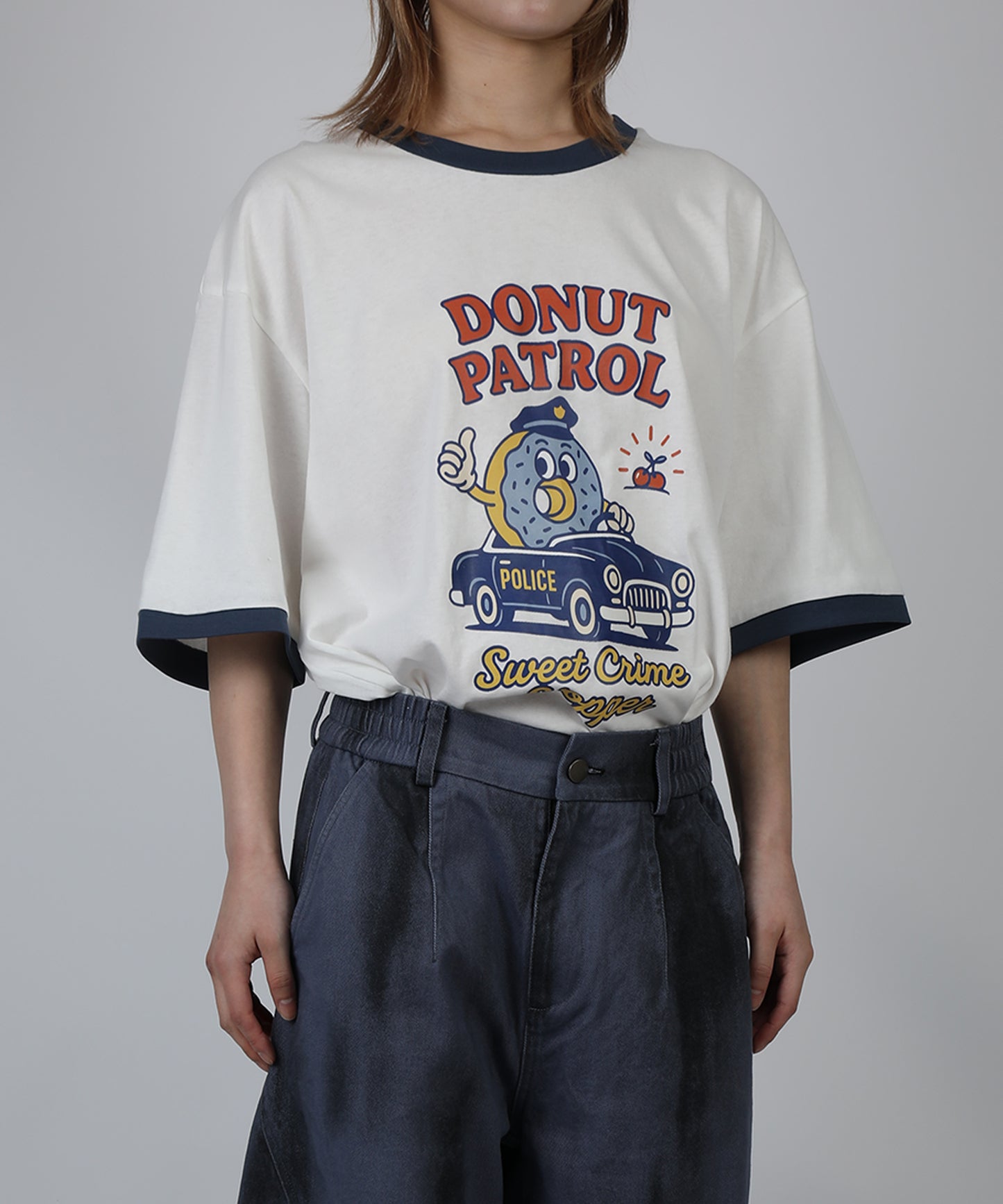HOOK -original-　フードモチーフ アメリカンカートゥーンプリント ビッグTシャツ