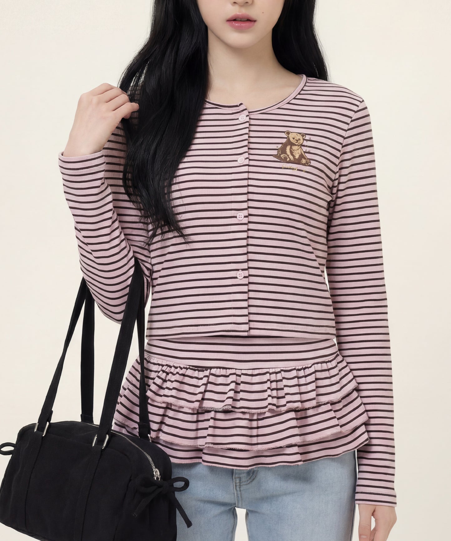 HOOK　for girls -original-　ペプラムワンポイントベア アンサンブル