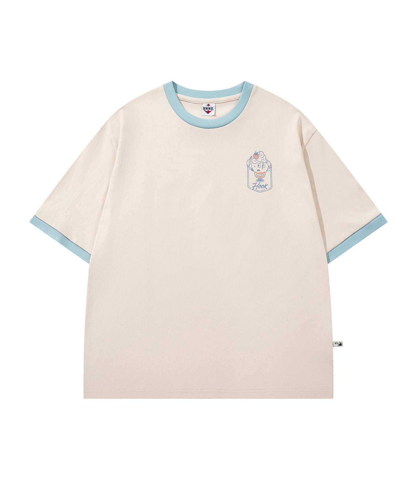 HOOK -original-　フードモチーフ アメリカンカートゥーンプリント ビッグTシャツ