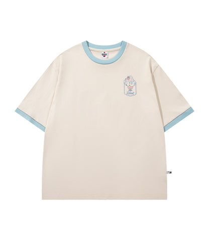 HOOK -original-　フードモチーフ アメリカンカートゥーンプリント ビッグTシャツ