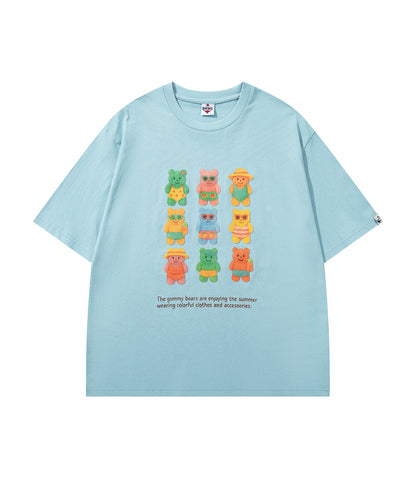 HOOK -original-　ベアグミプリント ビッグシルエットTシャツ