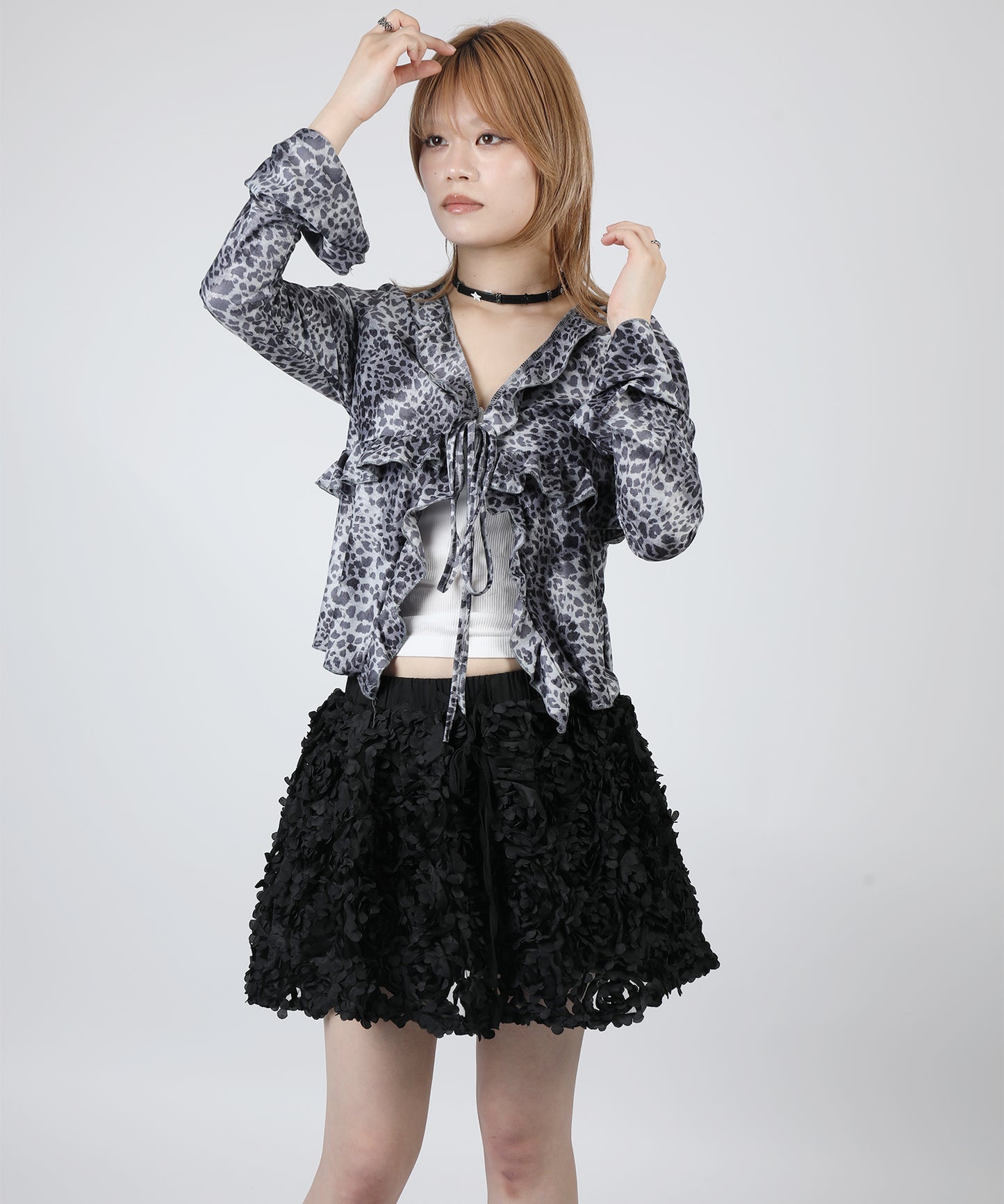 HOOK for girls　レオパード柄シアートップス