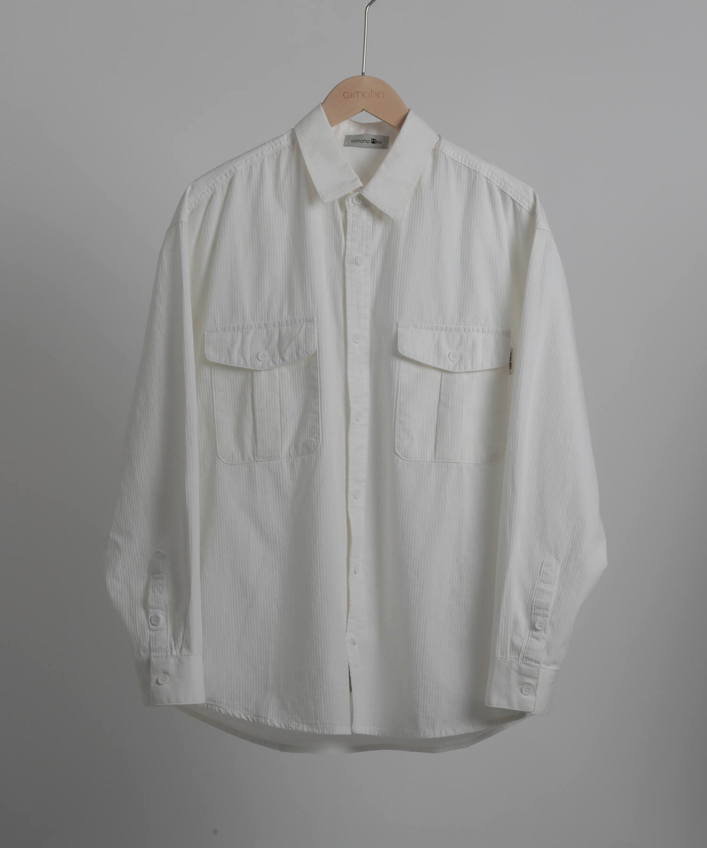 【aimoha MEN】SLIM FIT MARINE FLIP POCKET SHIRT デニムシャツ