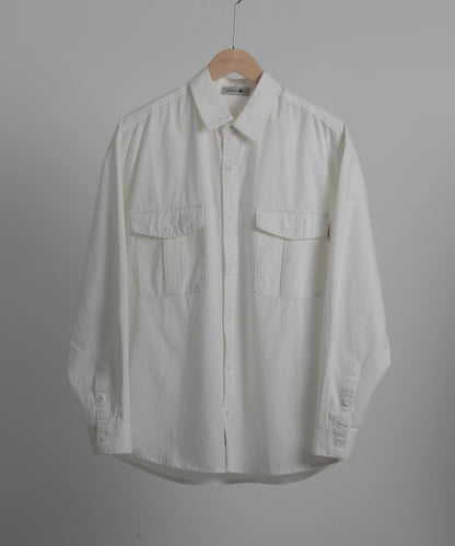 【aimoha MEN】SLIM FIT MARINE FLIP POCKET SHIRT デニムシャツ