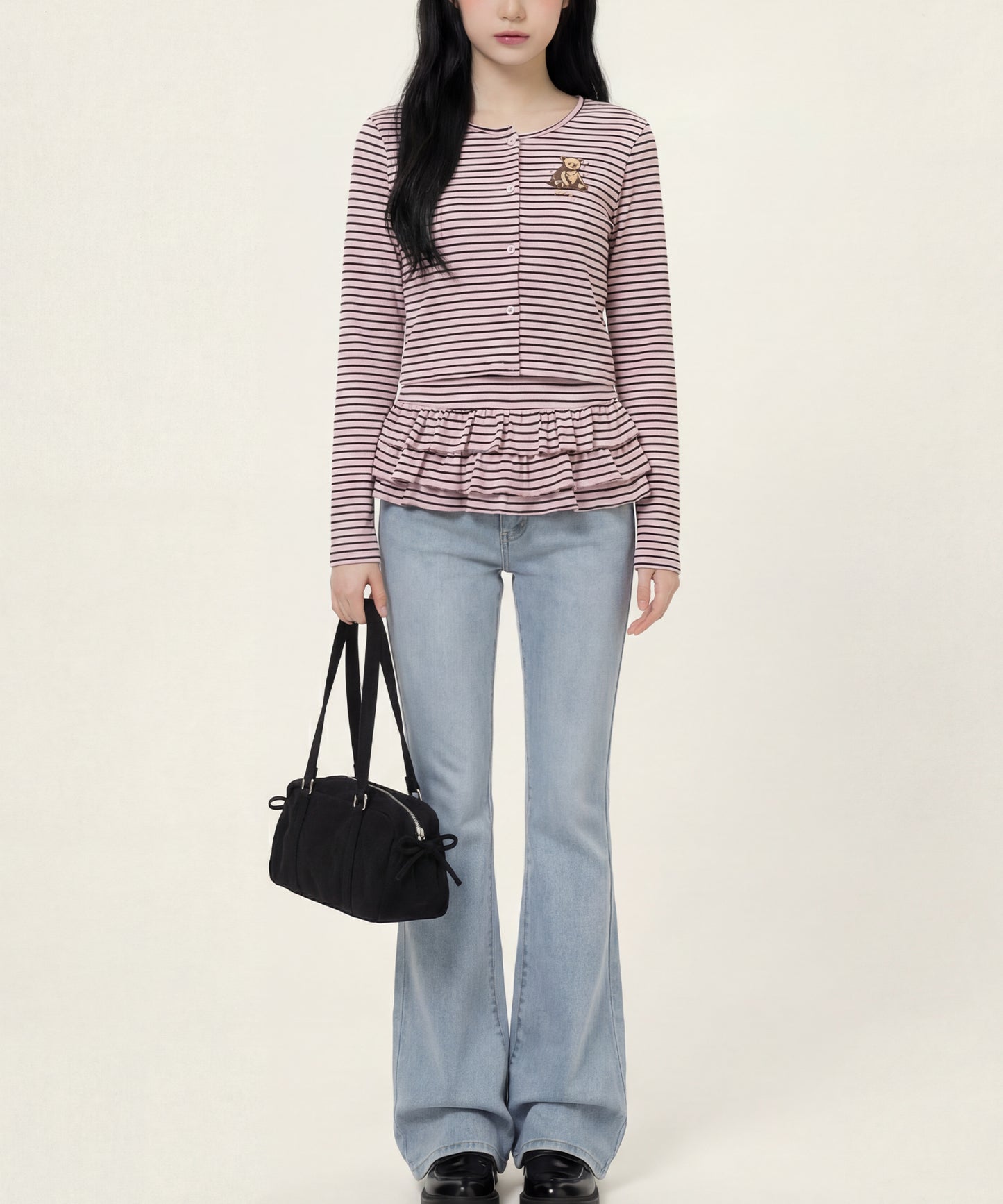 HOOK　for girls -original-　ペプラムワンポイントベア アンサンブル