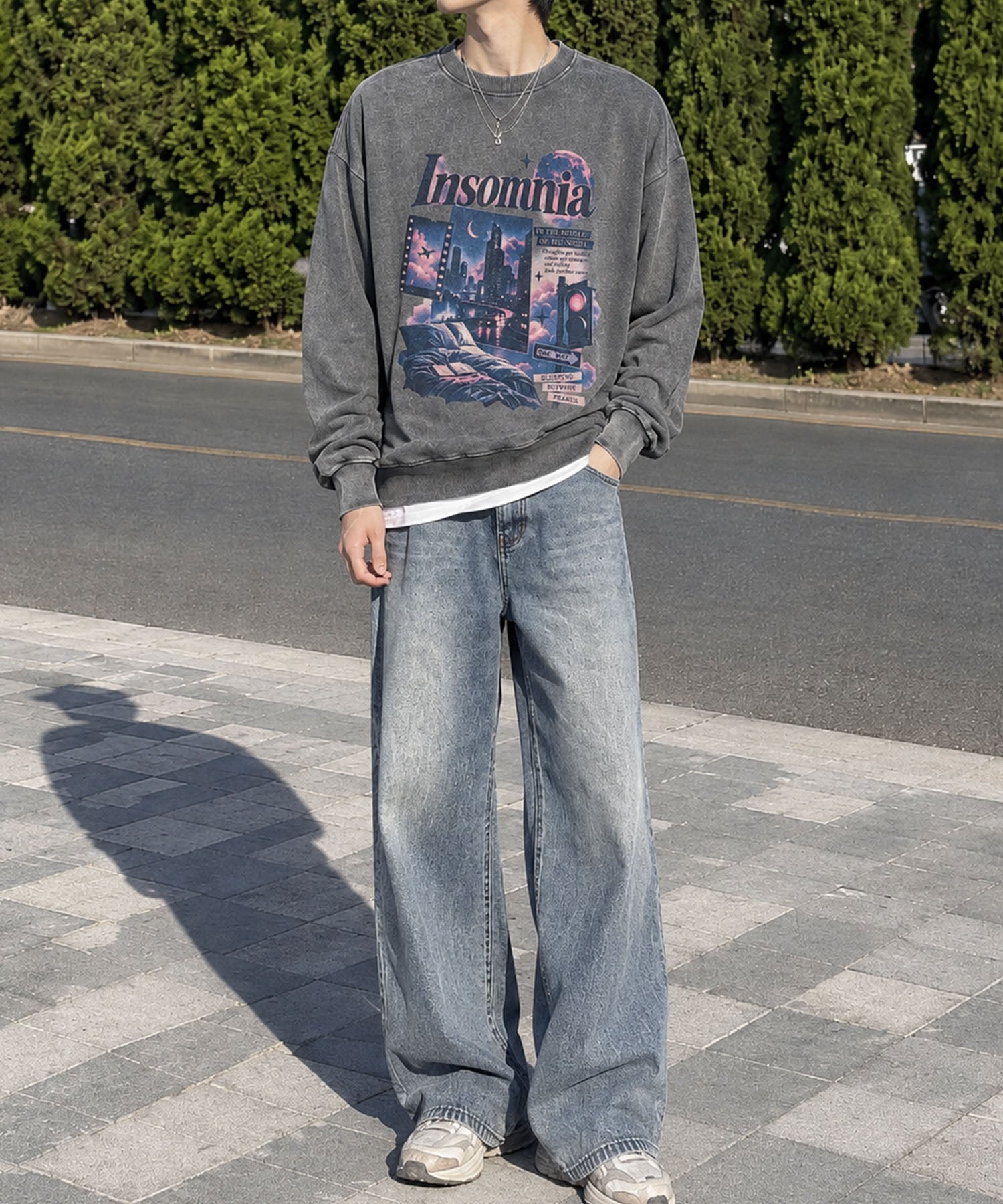 HOOK -original- INSOMNIA Assorted Space Graphic Oversized Sweatshirt