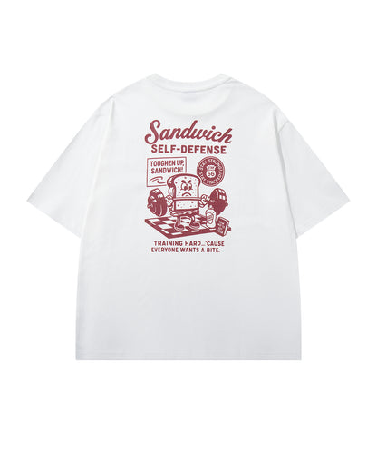 HOOK -original-　フードモチーフ アメリカンカートゥーンプリント ビッグTシャツ